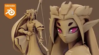 Blender 2.9 Stylized character- Floria Elf Archer (Timelapse)