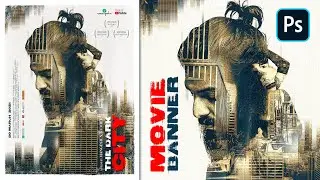 Cinematic Banner Design in Adobe Photoshop CC 2021 | The Dark City