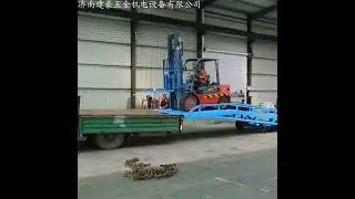 Steel Portable Yard Ramp Trailer loading Dock, 35 Ft Long 83W 22000 Lbs  Landing Gear, Forklift Ramp