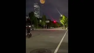 Downtown in night with Electrical Bike and Raptor Z Pro