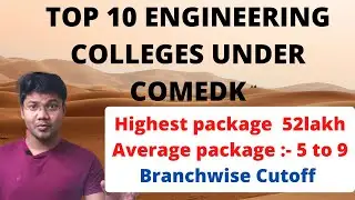 Top 10 Engineering colleges under comedk 2020  Branchwise Cutoff | Placement | Campus
