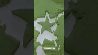 Shapes in green quicksand and cut it ASMR SHAPES 