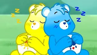 Grumpy Bear and Funshine Bear Sleeping outside (for @tristandove5785)
