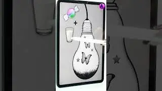 Cool Light Bulb Art 😉? 💡🍬🥛= ❓#procreate #shorts #artwitha #a #arttiktok #Satisfyingart @ArtwithA