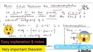 First theorem on homomorphism || Normal Subgroups || Algebra || B.Sc. 2nd year.