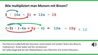 Erklärvideo Klammern multiplieren Monom x Binom