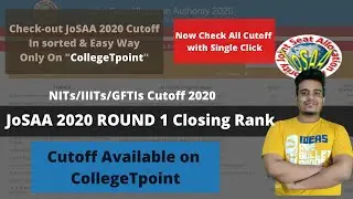 JoSAA 2020 Round 1 Cutoff | Opening Closing Rank PDF | JoSAA Round 1 Result Out