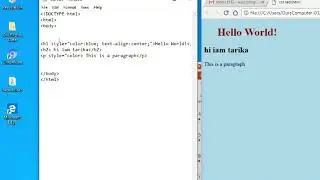 CSS inline css notepad (part-4) lesson 4 how to add inline css