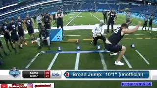 Kolton Miller OL RECORD Broad Jump | 2018 NFL Combine 40 Yard Dash | NFL Highlights HD