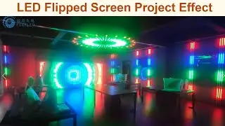 Project with 10 square meter led flipped screen and 200pcs led pixel bar and 3pcs led controller