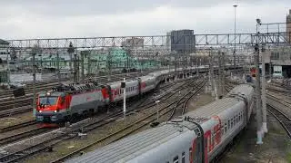 станция Москва-Казанская, отправление поезда N-102 Москва-Адлер под ЭП20-054
