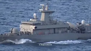 Hellenic Navy Roussen class P67 HS Roussen during deployment last month at east Mediterranean Sea.