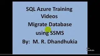 SQL Azure - Migrate Database using SSMS