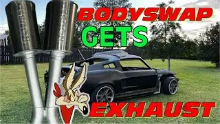 Building side exit exhaust on the 1967 mustang bodyswap from a 2013 mustang donor car