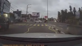 Biker blasts through the red light