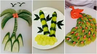 Vegetable carving. How to cut a cucumber beautifully.