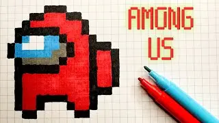 How To Draw Red Among Us - Handmade Pixel Art 