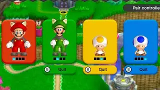 New Super Mario Bros U (Hack)– 4 Players Walkthrough Co-Op