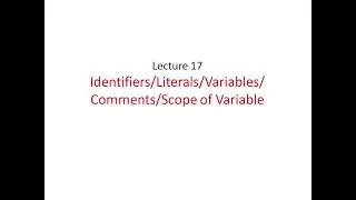 Identifiers, Literals, Variables, Scope of variable in C#
