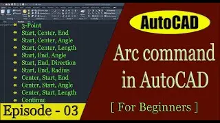 Arc command in AutoCAD || Arc command || 