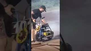 Custom Coleman monkey bike doing a burnout #nonamenationals #youtube #shorts #minibike #burnout