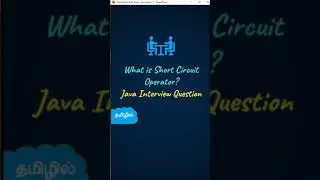 What is Short Circuit Operator in Java ? Java Interview Question | Logic First Tamil