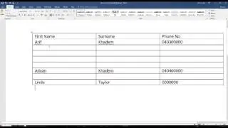 How to create a table in Word