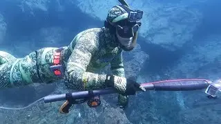 Подводная охота на Темного окуня во Владивостоке на острове Желтухина.