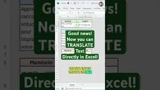 Now you can TRANSLATE Text directly in Excel!