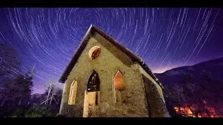 creepy abandoned church drone shots