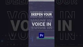 Deepen your voice in Premiere Pro With Just a Few Clicks!