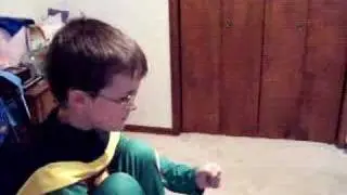 little dude pretends to be robin