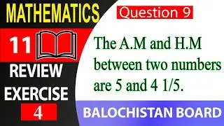 11th Math Review Exercise 4 Question 9 | A.M and H.M | class 11 math | maths class 11 |bbise