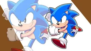 How to Draw Classic Sonic! Sketch, Lineart, Coloring, and Shading Tutorial