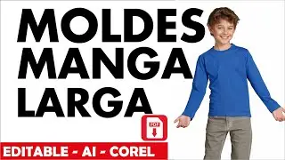 Moldes Camiseta Manga larga para niños I corregir errores al importar de Corel a Adobe Illustrator