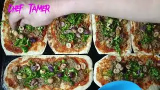 طريقه عمل البيتزا في البيت سريعه وسهله وبدون عجين نهائى🍕🍕