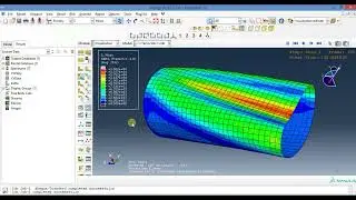 Simulation of the cylinder under static load using Abaqus 6.14 #shorts