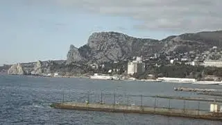 Алупка набережная у пляжа Лягушка вид на Симеиз - 16.02.2019