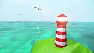 C4D Low Poly Lighthouse