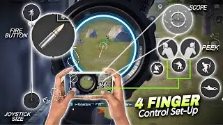 New 🔥 Best 4 Finger Control Layout Settings + Code in BGMI PUBGm ☑️❌