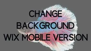How to Change the Background of your Wix Mobile Version Website