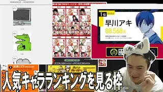 色んな漫画等のキャラクター人気投票の結果を見る加藤純一【2023/08/16】
