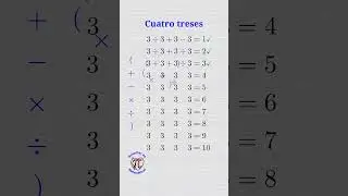Los números del 1 al 10 usando cuatro treses.