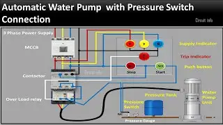 Automatic Water Pump controller Circuit Diagram / Pressure Switch connection 