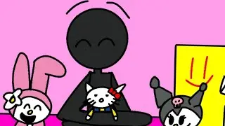kitty and hello kitty characters // the backrooms