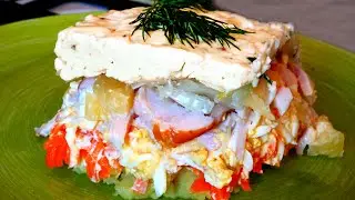 Салат Муленруж (Салат Мимоза по-французски)