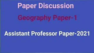 Assistant professor Geography paper-1  2021 ll College Lecturer Exam 2021