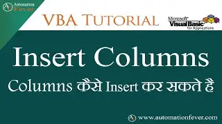 How to Insert New Column Using VBA | Excel VBA Tutorial in Hindi