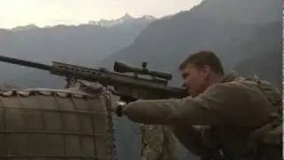 Army Sniper at Outpost Mace in Nuristan, Afghanistan - Barrett Rifle