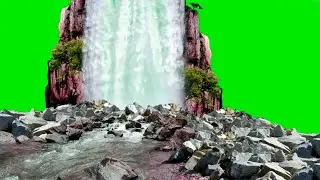 Waterfall Green Screen Template Video Background | Waterfall Green Screen Video | River Green Screen
